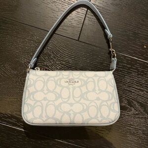 Coach Blue and White Signature Shoulder Bag